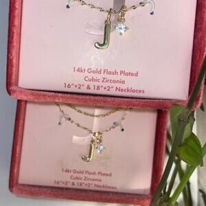 14kt gold J necklace